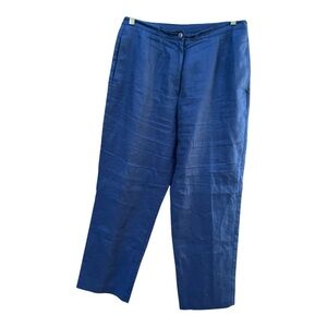 Appleseed’s Petite Linen Navy Blue Classic Pockets Career Wear Pants Size 12P